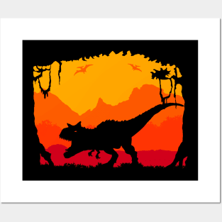 Carnotaurus Sunset Posters and Art